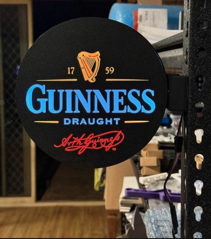 Nieuwe Guinness XXL lichtbak met aan 2 kanten reclame en oph, Collections, Marques de bière, Neuf, Panneau, Plaque ou Plaquette publicitaire