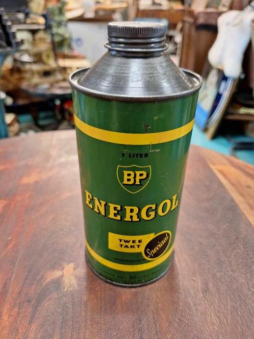 Tof 1 liter blik van BP Energol Tweetakt olie😎, Collections, Boîte en métal, Comme neuf, Enlèvement ou Envoi