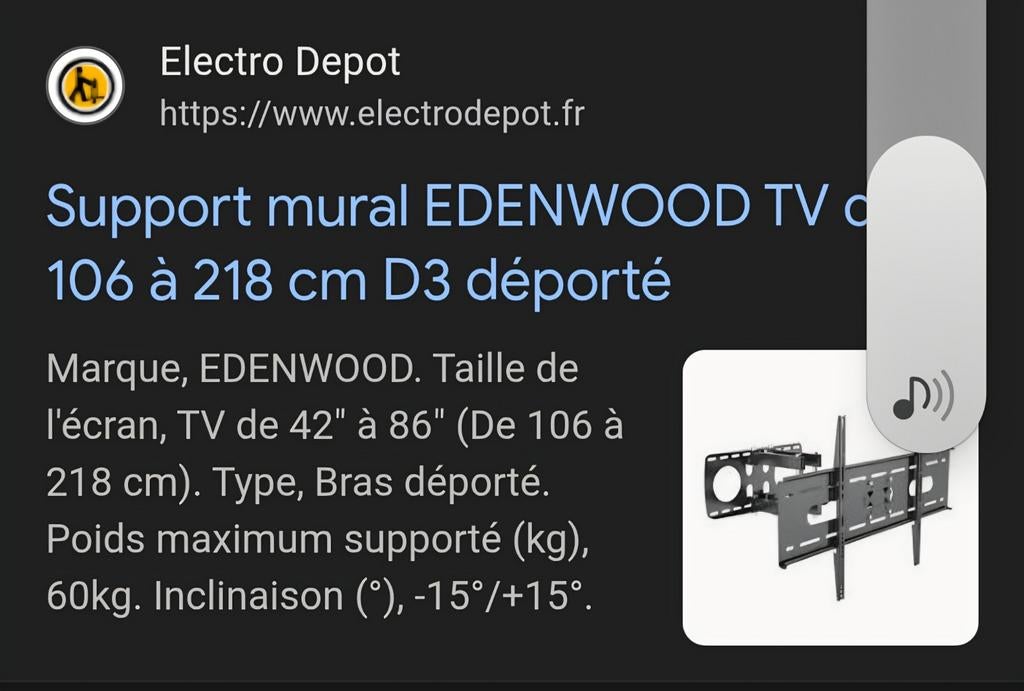 Support tv, Enlèvement