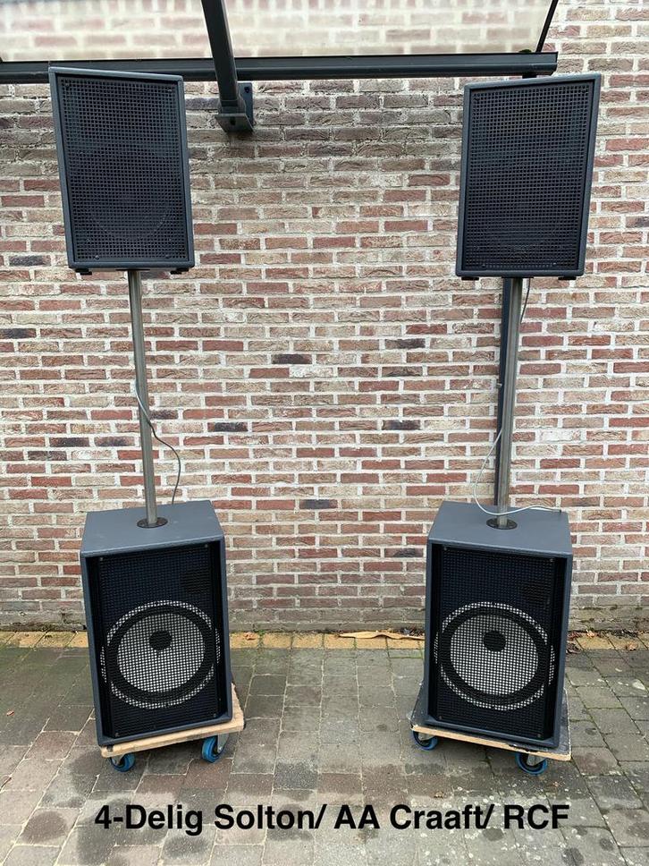 4-Delige Luidsprekerset. Solton/ AA Craaft/ RCF, Audio, Tv en Foto, Luidsprekerboxen, Zo goed als nieuw, Front, Rear of Stereo speakers
