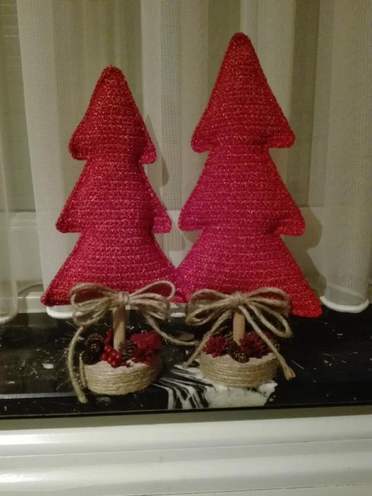 Kerstdecoratie - gehaakte kerstboompjes, Diversen, Kerst, Verzenden