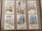 6 x aquarel Brugge, Antiek en Kunst, Kunst | Schilderijen | Klassiek, Ophalen