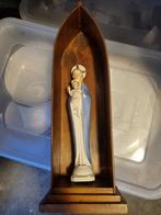 Prachtig Antiek Mariabeeld met kindje in houten kapelletje, Antiek en Kunst, Antiek | Religieuze voorwerpen, Ophalen of Verzenden