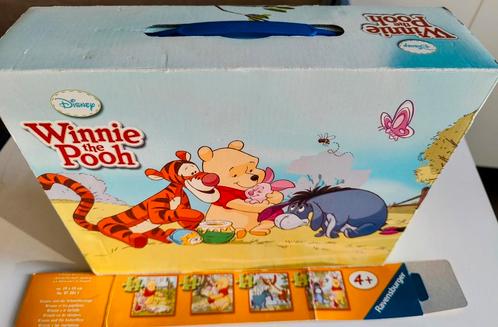 4 puzzels Winny de Pooh in mooi puzzelvaliesje, 4+, Kinderen en Baby's, Speelgoed | Kinderpuzzels, Zo goed als nieuw, 2 tot 4 jaar