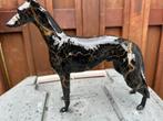 statig zwarte gemarmerd goud kleur hond windhond whippet, Antiek en Kunst, Ophalen of Verzenden