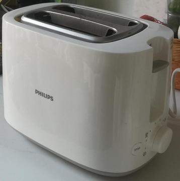 Toaster Philips, wit, croissant-opwarmer geincludeert, Enlèvement, Comme neuf, Ramasse-miettes amovible