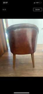 Bruin lederen fauteuils / tafelstoelen, Huis en Inrichting, Stoelen, Ophalen, Zo goed als nieuw, Bruin, Vijf, Zes of meer stoelen