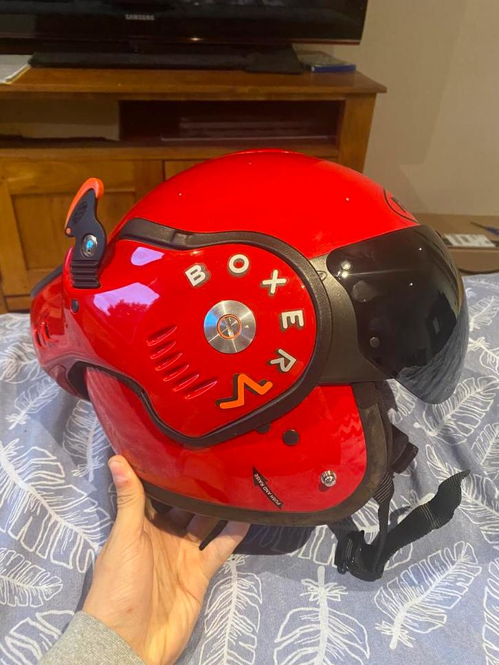 Boxer helm L, Fietsen en Brommers, Brommerhelmen, Gebruikt, Large, Ophalen