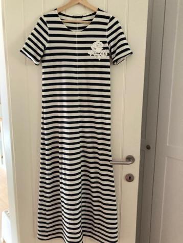 River Woods lange jurk maat M blauwe/ witte strepen, Kleding | Dames, River Woods, Ophalen of Verzenden, Maat 38/40 (M), Onder de knie
