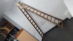 antiek vintage houten laddersysteem met dubbel systeem in pe, Doe-het-zelf en Bouw, Ladders en Trappen, Ophalen of Verzenden, Zo goed als nieuw