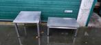 inox tafel (2 stuks verschillende ) hoogte 47 of 36 cm, Tuin en Terras, Ophalen