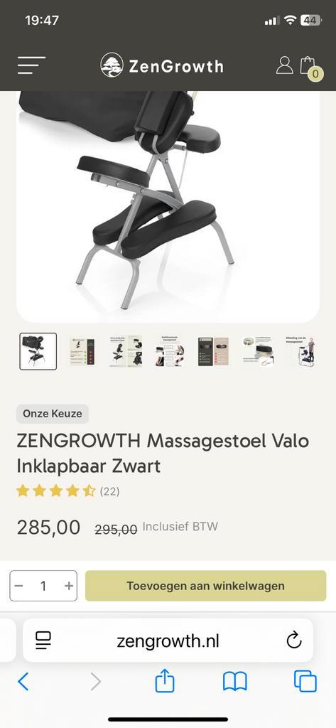 Zengrowth stoel nieuw !! Niet gebruikt., Sport en Fitness, Massageproducten, Nieuw, Ophalen