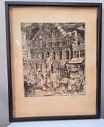 Ets 'Van Peteghem Henri' (1883-1955) - 'Stapelhuis in Gent', Antiek en Kunst, Ophalen of Verzenden