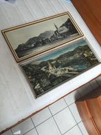 2 ingekaderde prenten van Lourdes, Enlèvement ou Envoi