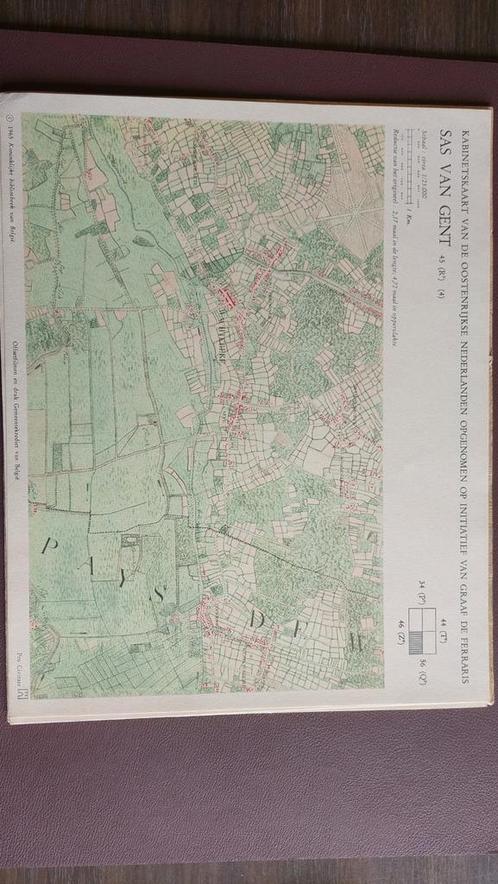 Kabinetskaarten  van de Oostenrijkse Nederlanden in map 1965, Boeken, Atlassen en Landkaarten, Zo goed als nieuw, België, Ophalen of Verzenden