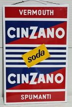 emaille bord Vermouth Cinzano Soda Cinzano Spumanti, 1973, Ophalen of Verzenden, Zo goed als nieuw, Reclamebord