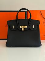 Birkin HSS 25 Swift Black / Bleu de France, Handtassen en Accessoires, Tassen | Damestassen, Verzenden, Nieuw