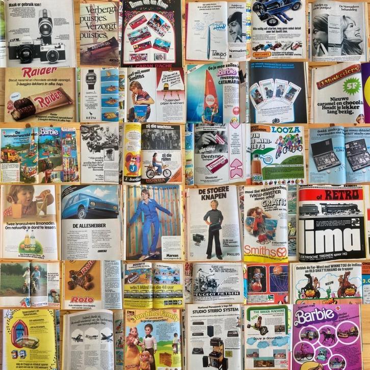 Oude reclameadvertenties 6x Kuifje ingebonden weekbladen, Verzamelen, Tijdschriften, Kranten en Knipsels, Tijdschrift, 1960 tot 1980