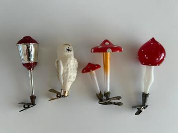 Lot van 4 vintage knijpers kerstornamenten  beschikbaar voor biedingen