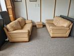 BEIGE BUFFELLEDEREN SALON 3 EN 2 ZIT, Huis en Inrichting, Ophalen, Gebruikt, Leer