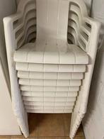 15 witte plastic tuinstoelen, Ophalen, Gebruikt, Plastic, Stapelbaar