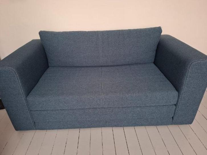 zetelbed jeansblauw, Huis en Inrichting, Fauteuils, Zo goed als nieuw, Stof, Ophalen