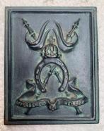 Bronzen penning, plaquette, 6de Lanciers, met mooie patina, Ophalen of Verzenden, Landmacht, Kunstobject