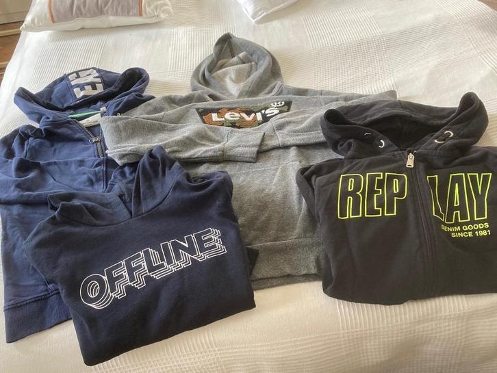 HOODIES + JEANS+JAS (MERKKLEDIJ) 158 164  Boy 12-14y, Kinderen en Baby's, Kinderkleding | Maat 164, Zo goed als nieuw, Jongen