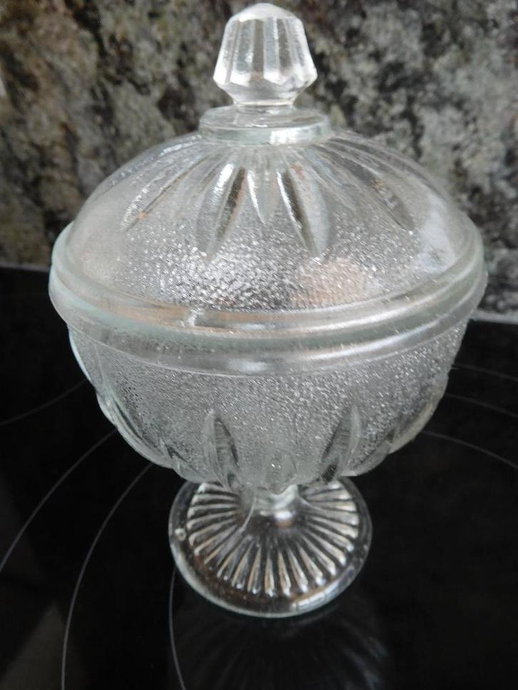 Sucrier/bonbonnière en verre, Antiquités & Art, Antiquités | Verre & Cristal, Enlèvement ou Envoi