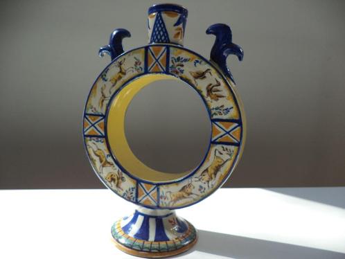 Oude kruik wijnkan Italiaans Majolica handpainted vase Italy, Antiek en Kunst, Antiek | Keramiek en Aardewerk, Ophalen of Verzenden