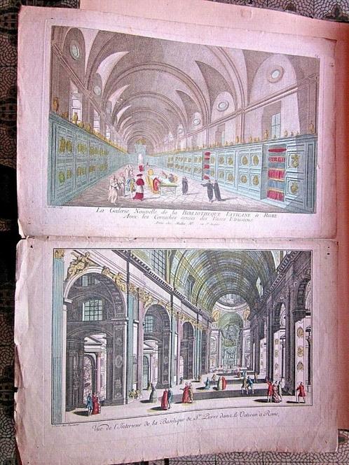 Rome Italie Vatican Vues d'optique rehaussées époque 18ème, Antiquités & Art, Art | Eaux-fortes & Gravures, Enlèvement ou Envoi