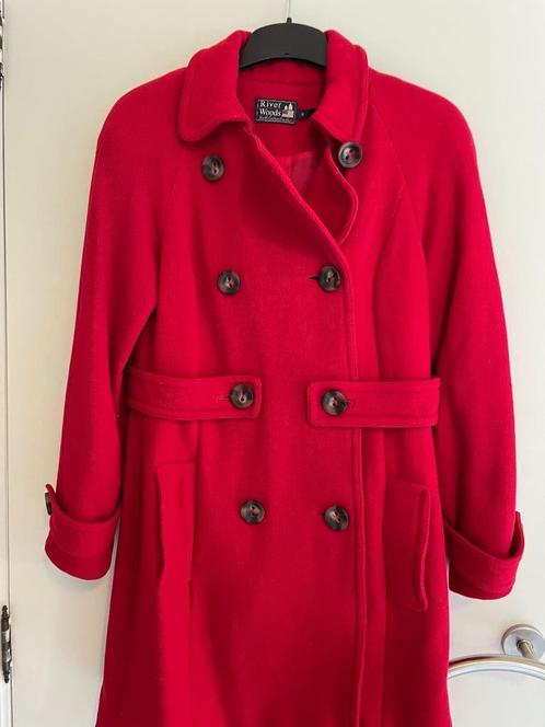 Wollen winterjas River Woods maat 38, Kleding | Dames, Jassen | Winter, Zo goed als nieuw, Maat 38/40 (M), Rood, Ophalen of Verzenden
