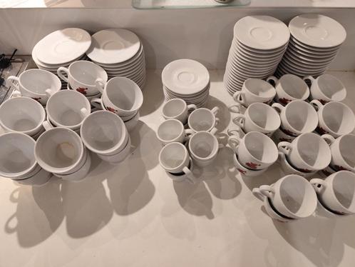 Koffie servies, porselein van Maes koffie. Met borden., Huis en Inrichting, Keuken | Servies, Bord(en), Porselein, Ophalen of Verzenden