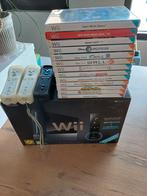 Wii console Black met games en 4 controllers, Games en Spelcomputers, Spelcomputers | Nintendo Wii, Gebruikt, Ophalen, Met games