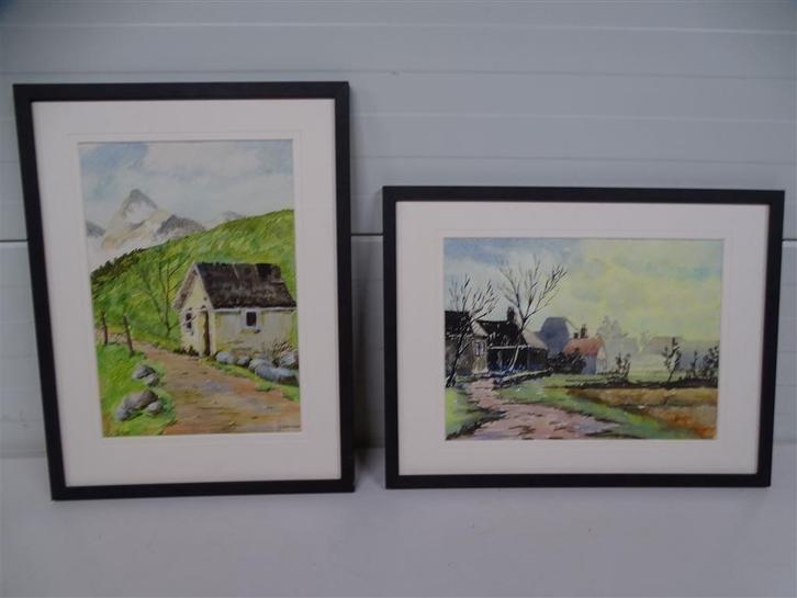 A6112. Aquarel set K. van Hulsen, Antiek en Kunst, Kunst | Schilderijen | Klassiek, Ophalen of Verzenden