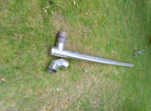 Inox rookkanaal 180mm + Beugels 200 en 230mm, Doe-het-zelf en Bouw, Buizen en Afvoer, Zo goed als nieuw, Rechte buis, Inox, 80 mm of meer