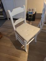 Tafel en 4 stoelen alles in het wit... Vol hout... 1m52 x 79, Maison & Meubles, Comme neuf, Enlèvement ou Envoi