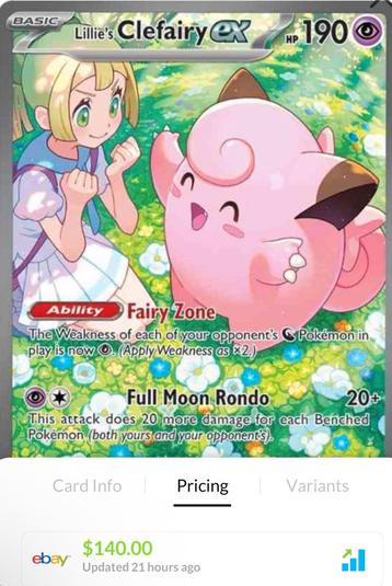 Lillie’s clefairy beschikbaar voor biedingen