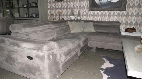Hoeksalon met elektrische relax, Huis en Inrichting, Zetels | Complete zithoeken, Zo goed als nieuw, Hout, Stof, Ophalen