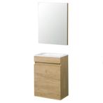 Meuble lave-mains Aquazuro chêne 40cm + miroir NEUF, Nieuw, Minder dan 100 cm, 25 tot 50 cm, Minder dan 50 cm