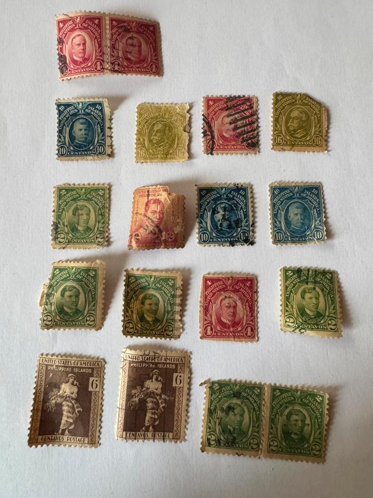 Lot 18 oude postzegels Filipijnen USA (1899-1935), Postzegels en Munten, Postzegels | Azië, Ophalen of Verzenden