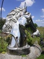 PRACHTIG PAARDENHOOFD GEMAAKT VAN GEGOTEN ALUMINIUM, Tuin en Terras, Ophalen of Verzenden, Nieuw, Overige materialen, Dierenbeeld