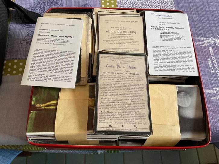 Groot lot oude doodsprentjes van Kaprijke en omstreken, Verzamelen, Bidprentjes en Rouwkaarten, Bidprentje, Ophalen of Verzenden