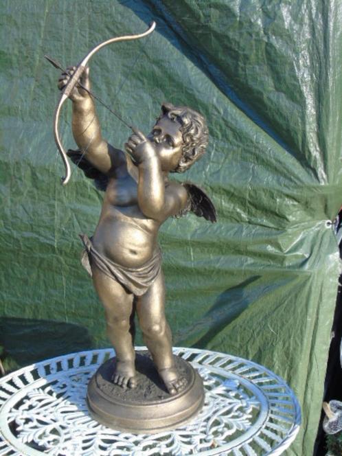 statue d un ange CUPIDON patiné bronze ,nouveau !, Jardin & Terrasse, Statues de jardin, Neuf, Ange, Synthétique, Enlèvement ou Envoi