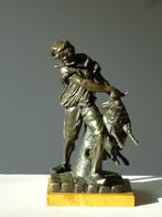 ancienne statue en bronze base en marbre de Sienne, Enlèvement ou Envoi