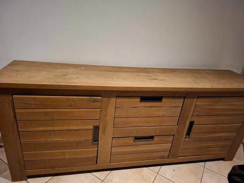 Magnifique dressoir en teck massif et table en teck massif, Huis en Inrichting, Tafels | Eettafels, Gebruikt, 50 tot 100 cm, 150 tot 200 cm