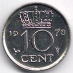 Pays-Bas : 10 Cent 1978 KM#182 Ref 0300, Timbres & Monnaies, Monnaies | Pays-Bas, Enlèvement ou Envoi, Monnaie en vrac, Reine Juliana