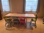 Eettafel met 8 stoelen., Huis en Inrichting, Tafels | Eettafels, Ophalen, Gebruikt, Rechthoekig, Overige houtsoorten