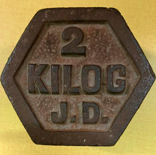 Vintage gietijzeren gewicht 2 KG, Antiek en Kunst, Curiosa en Brocante, Ophalen of Verzenden