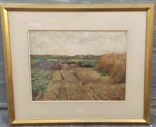 Huile sur panneau paysage signe Franz gailliard, Antiek en Kunst, Kunst | Schilderijen | Klassiek, Ophalen of Verzenden